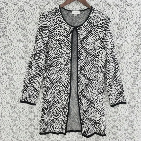 Calvin Klein Sweaters - Calvin‎ Klein Pattern Crewneck Long sleeve Sweater Long Cardigan Women's S